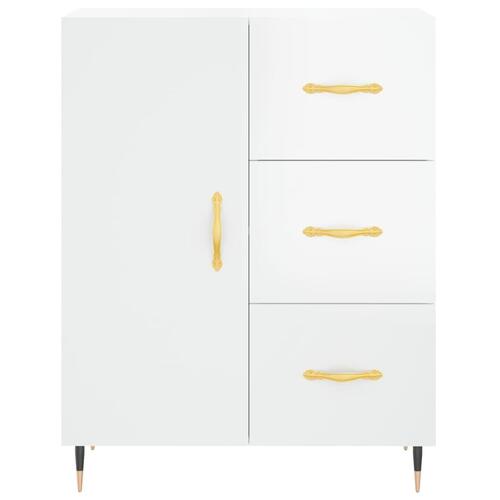 Skænk 69,5x34x90 cm konstrueret træ hvid højglans