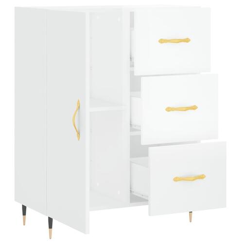 Skænk 69,5x34x90 cm konstrueret træ hvid højglans