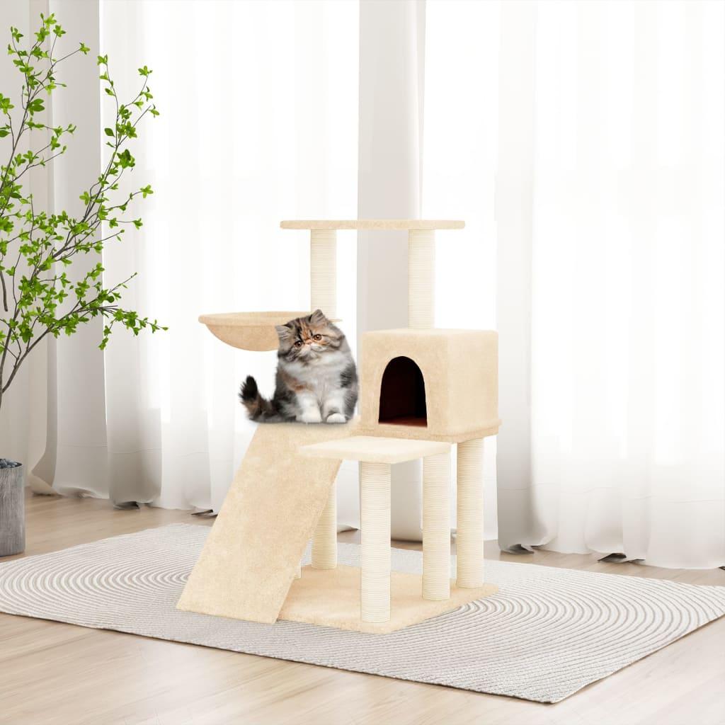 Kradsetræ med sisalkradsestolper 82 cm cremefarvet