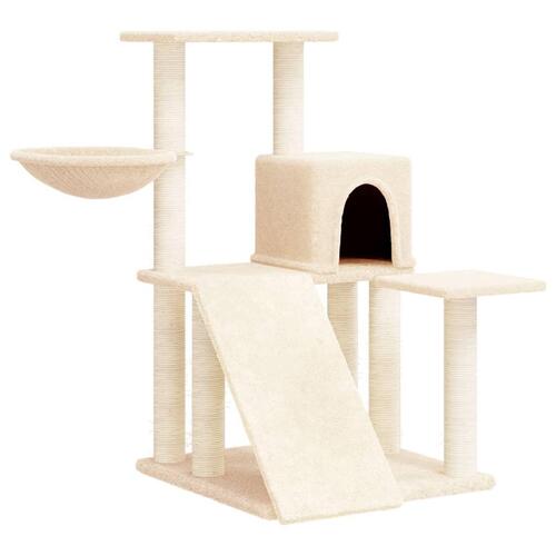 Kradsetræ med sisalkradsestolper 82 cm cremefarvet