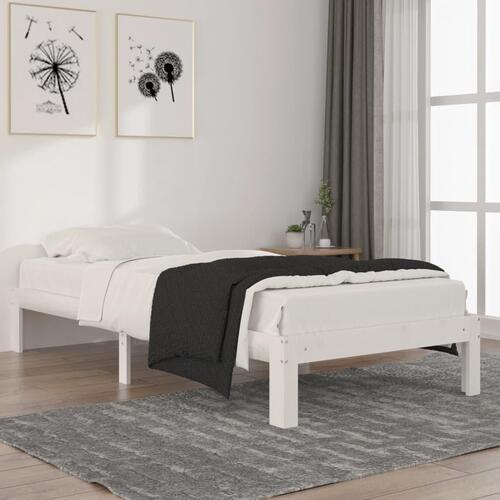 Sengeramme 90x200 cm massivt fyrretræ hvid