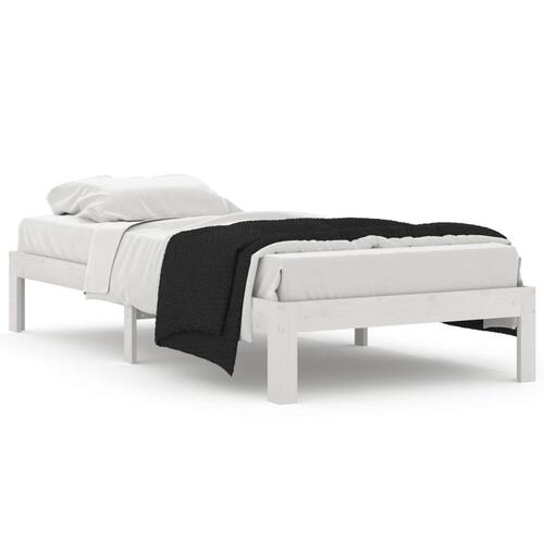 Sengeramme 90x200 cm massivt fyrretræ hvid