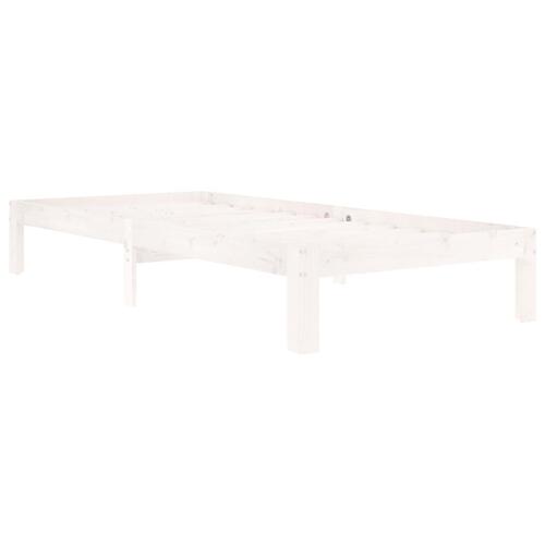 Sengeramme 90x200 cm massivt fyrretræ hvid