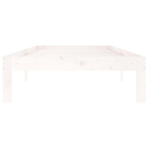 Sengeramme 90x200 cm massivt fyrretræ hvid