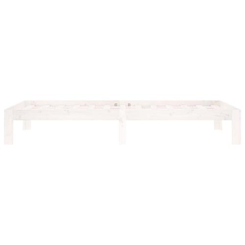 Sengeramme 90x200 cm massivt fyrretræ hvid