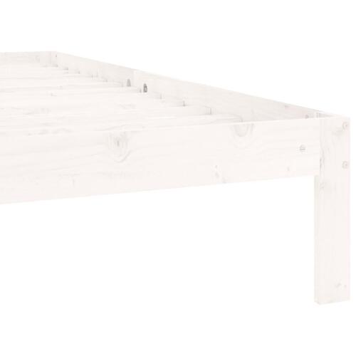 Sengeramme 90x200 cm massivt fyrretræ hvid