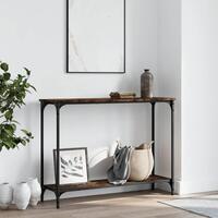 Konsolbord 101x30,5x75 cm konstrueret træ røget egetræsfarve