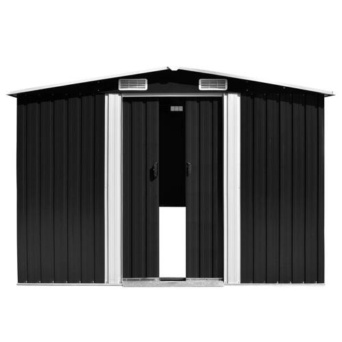 Haveskur 257x580x181 cm metal antracitgrå