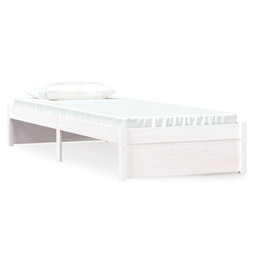 Sengeramme 75x190 cm Small Single massivt træ hvid