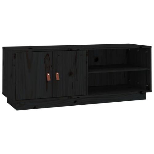 Tv-bord 105x34x40 cm massivt fyrretræ sort
