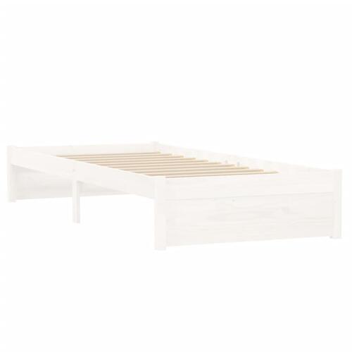 Sengeramme 75x190 cm Small Single massivt træ hvid