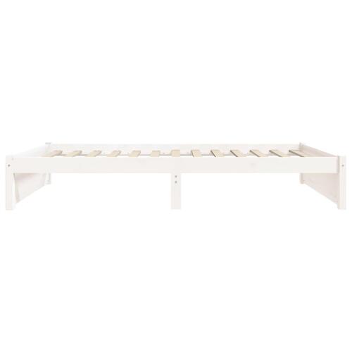 Sengeramme 75x190 cm Small Single massivt træ hvid