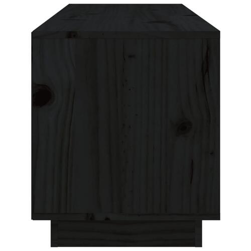 Tv-bord 105x34x40 cm massivt fyrretræ sort