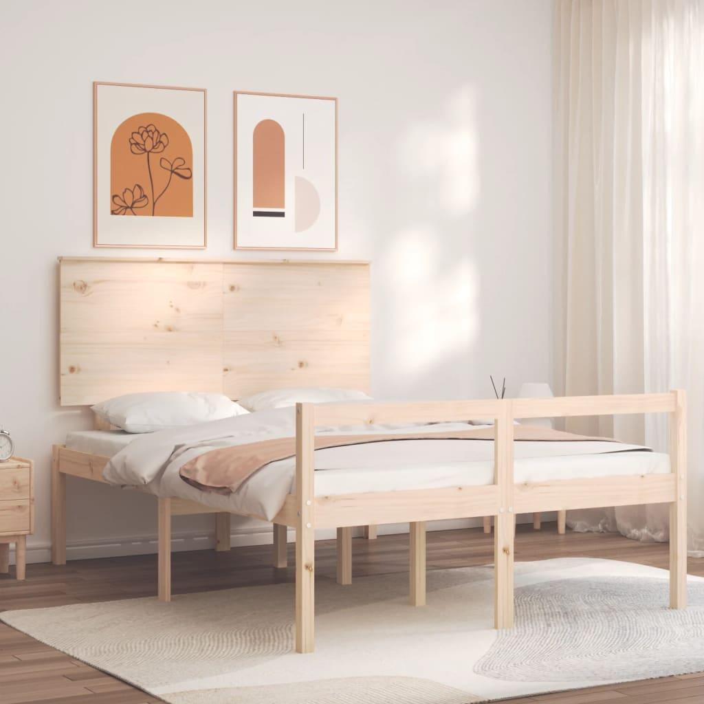 Seniorseng med sengegavl massivt træ