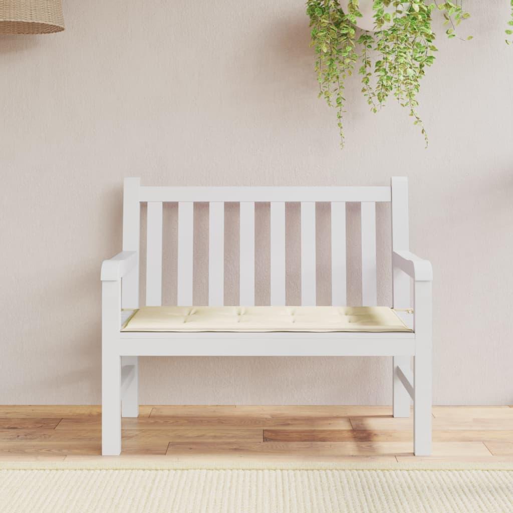 Hynde til havebænk 100x50x3 cm oxfordstof cremefarvet
