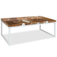 Sofabord i teaktræ og plastik 110 x 60 x 40 cm