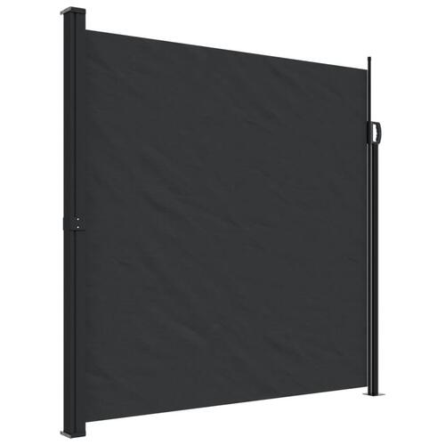 Sidemarkise 200x500 cm sammenrullelig sort