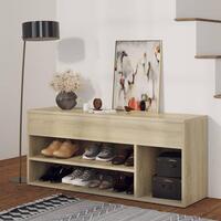 Skobænk 105x30x45 cm spånplade sonoma-eg