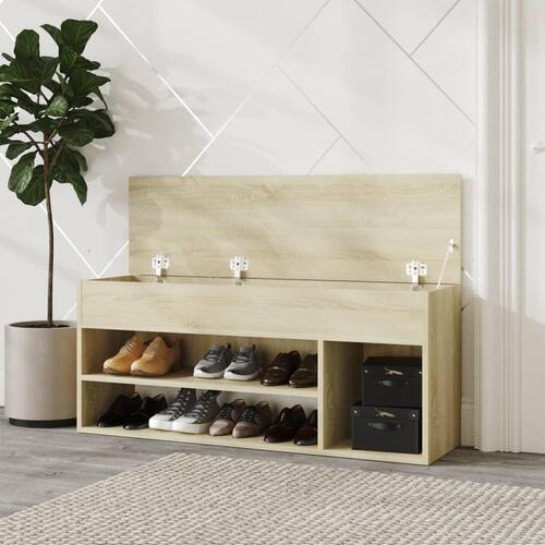 Skobænk 105x30x45 cm spånplade sonoma-eg