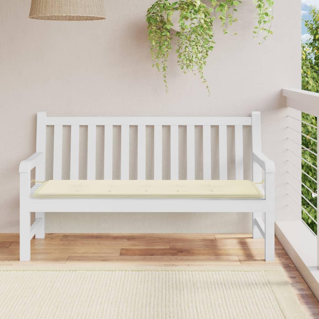 Hynde til havebænk 150x50x3 cm stof cremefarvet