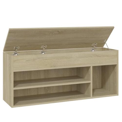 Skobænk 105x30x45 cm spånplade sonoma-eg