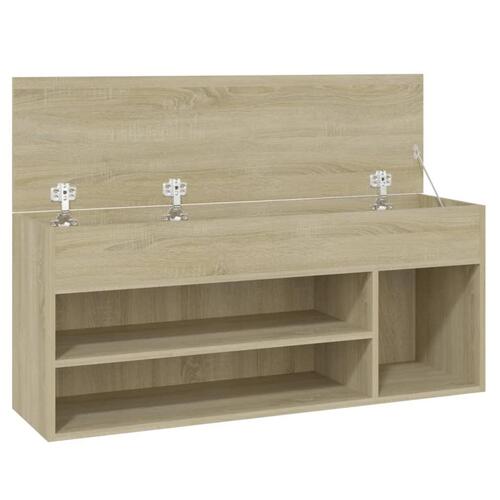 Skobænk 105x30x45 cm spånplade sonoma-eg