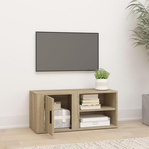 Tv-bord 80x31,5x36 cm konstrueret træ sonoma-eg