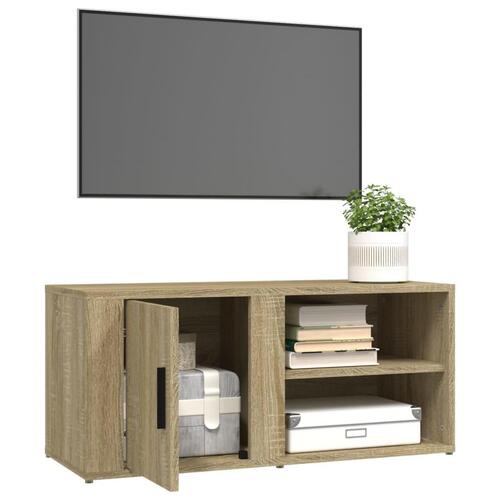 Tv-bord 80x31,5x36 cm konstrueret træ sonoma-eg