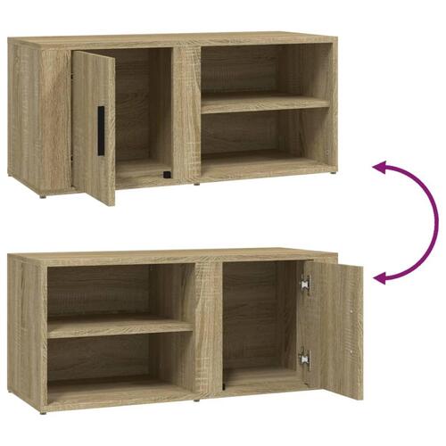 Tv-bord 80x31,5x36 cm konstrueret træ sonoma-eg