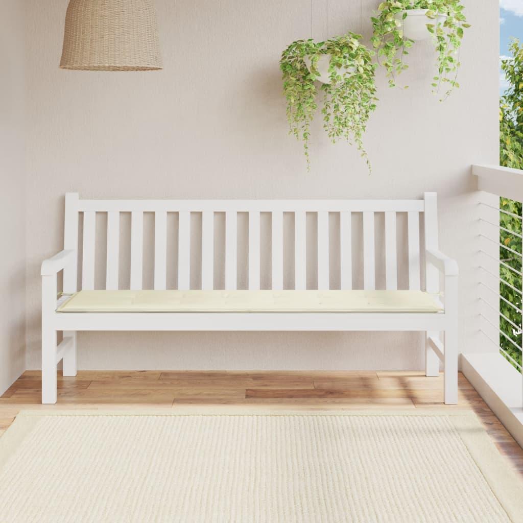 Hynde til havebænk 180x50x3 cm oxfordstof cremefarvet