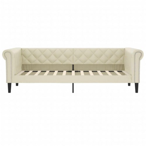 Daybed 90x200 cm i kunstlæder cremefarvet