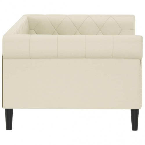Daybed 90x200 cm i kunstlæder cremefarvet