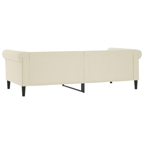 Daybed 90x200 cm i kunstlæder cremefarvet