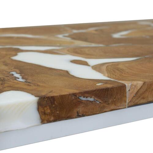 Sofabord i teaktræ og plastik 110 x 60 x 40 cm
