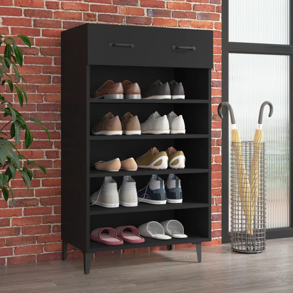 Skoreol 60x35x105 cm konstrueret træ sort
