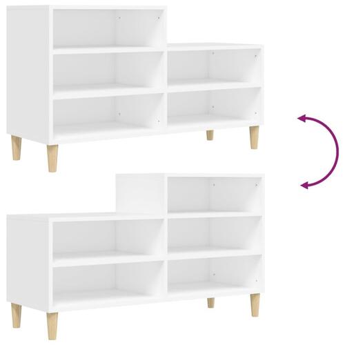 Skoreol 102x36x60 cm konstrueret træ hvid