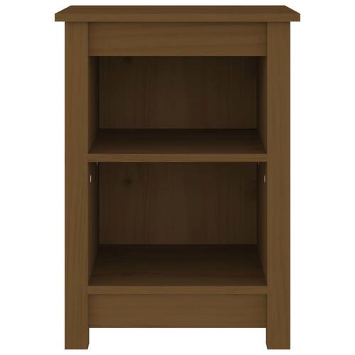 Sengeborde 2 stk. 40x35x55 cm massivt fyrretræ gyldenbrun