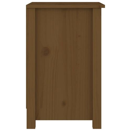 Sengeborde 2 stk. 40x35x55 cm massivt fyrretræ gyldenbrun