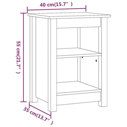 Sengeborde 2 stk. 40x35x55 cm massivt fyrretræ gyldenbrun