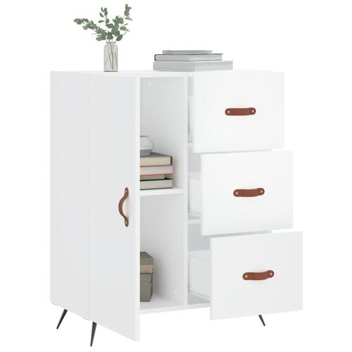 Skænk 69,5x34x90 cm konstrueret træ hvid højglans