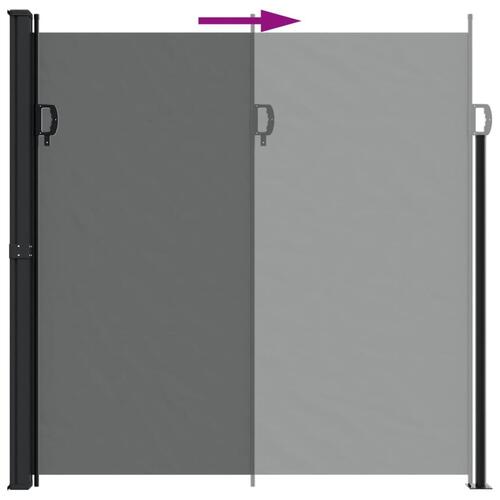Sidemarkise 200x500 cm sammenrullelig antracitgrå