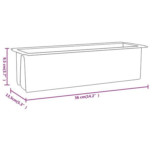 Blomsterkasser til Euro-paller 12 stk. 36x13,5x9,5 cm PP grå