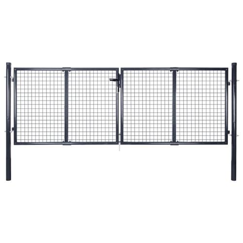Havelåge i trådnet galvaniseret stål 289 x 125 cm grå