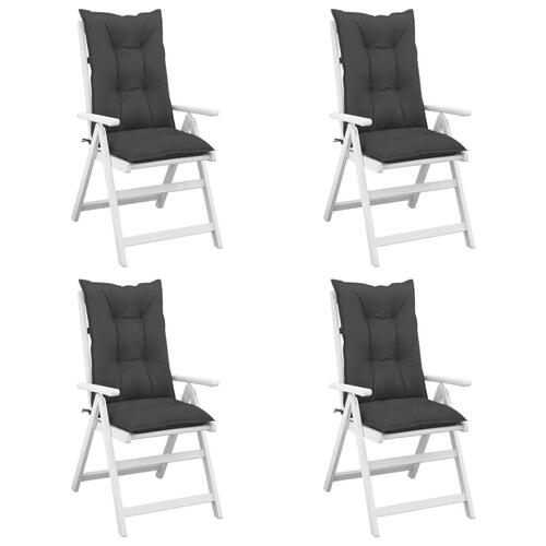 Stolehynder m. høj ryg 4 stk. 120x50x7 cm stof antracitgrå