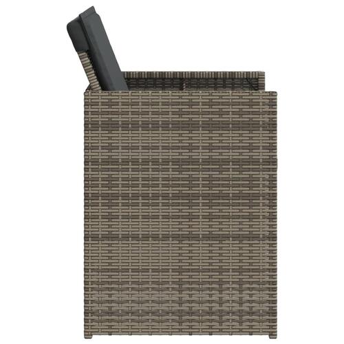 Havestole med hynder 4 stk. polyrattan grå