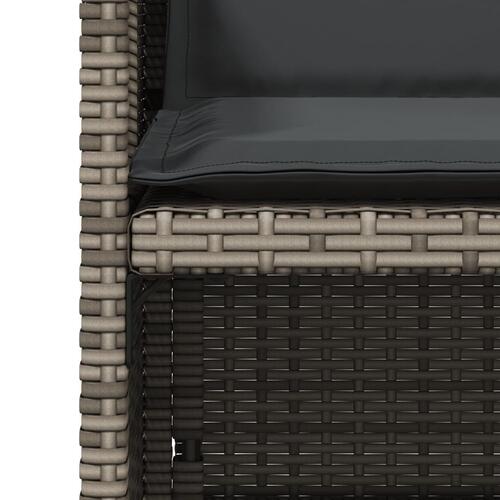 Havestole med hynder 4 stk. polyrattan grå