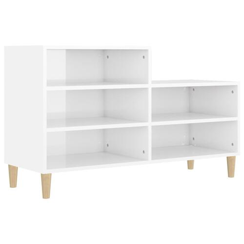 Skoreol 102x36x60 cm konstrueret træ hvid højglans