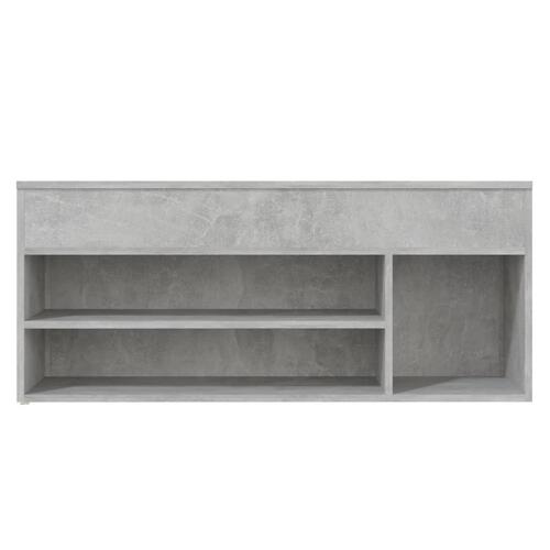 Skobænk 105x30x45 cm spånplade betongrå