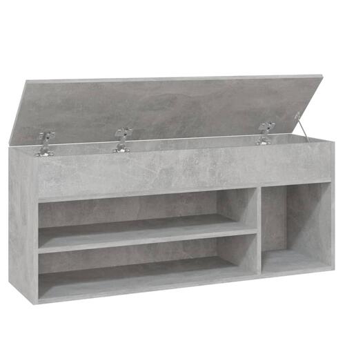 Skobænk 105x30x45 cm spånplade betongrå
