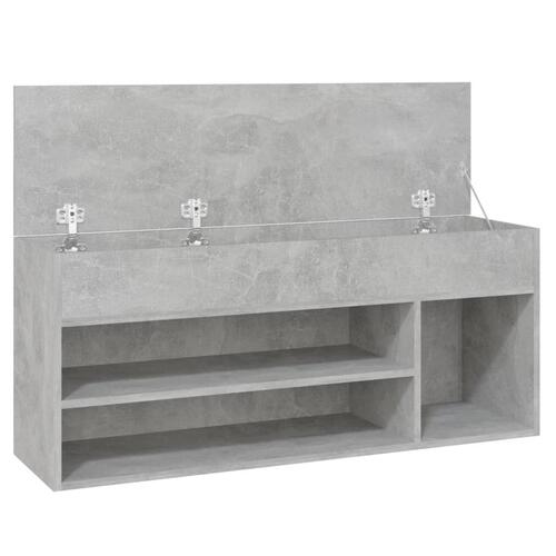 Skobænk 105x30x45 cm spånplade betongrå